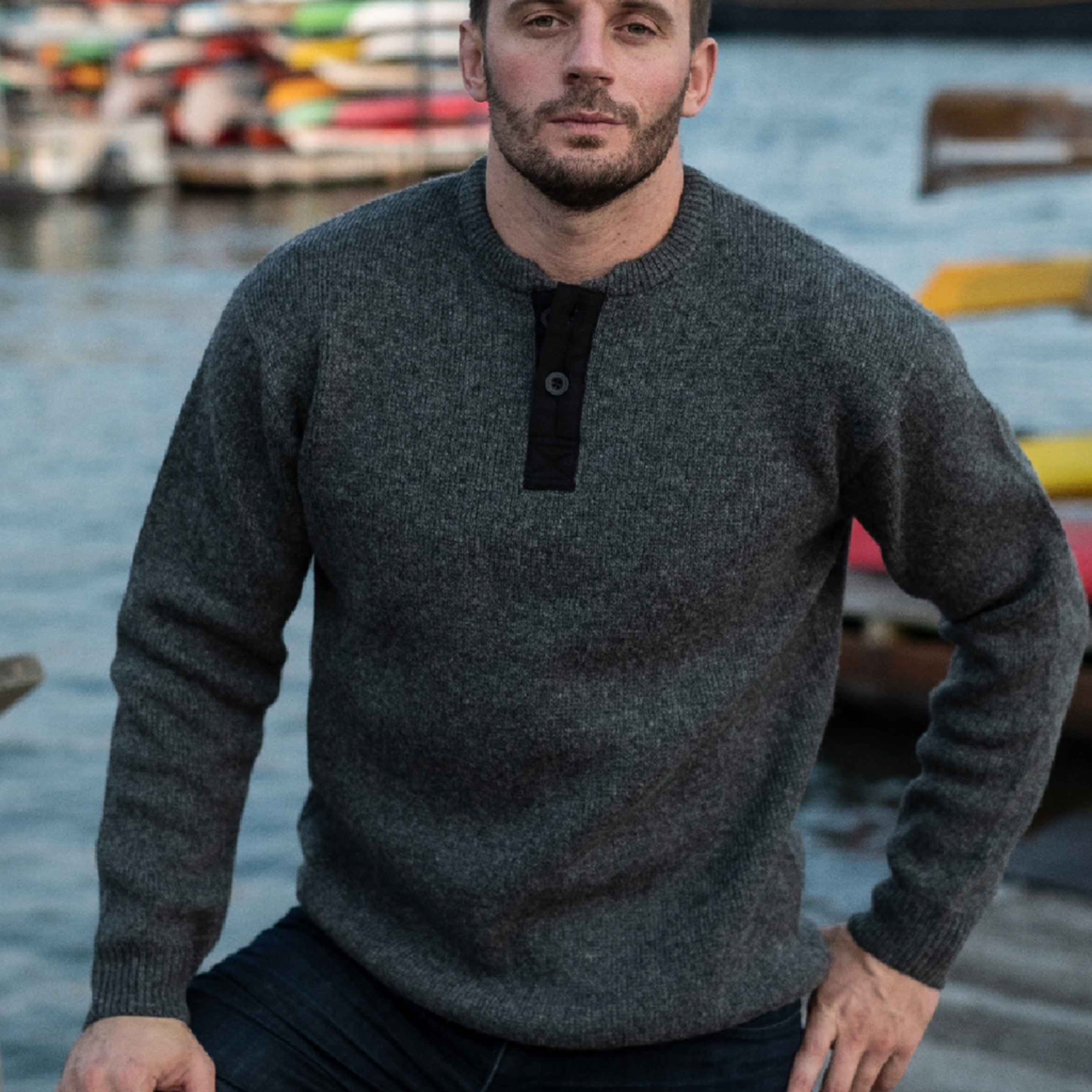 WS102 - Heavy Wool Henley | Rawman & Co.
